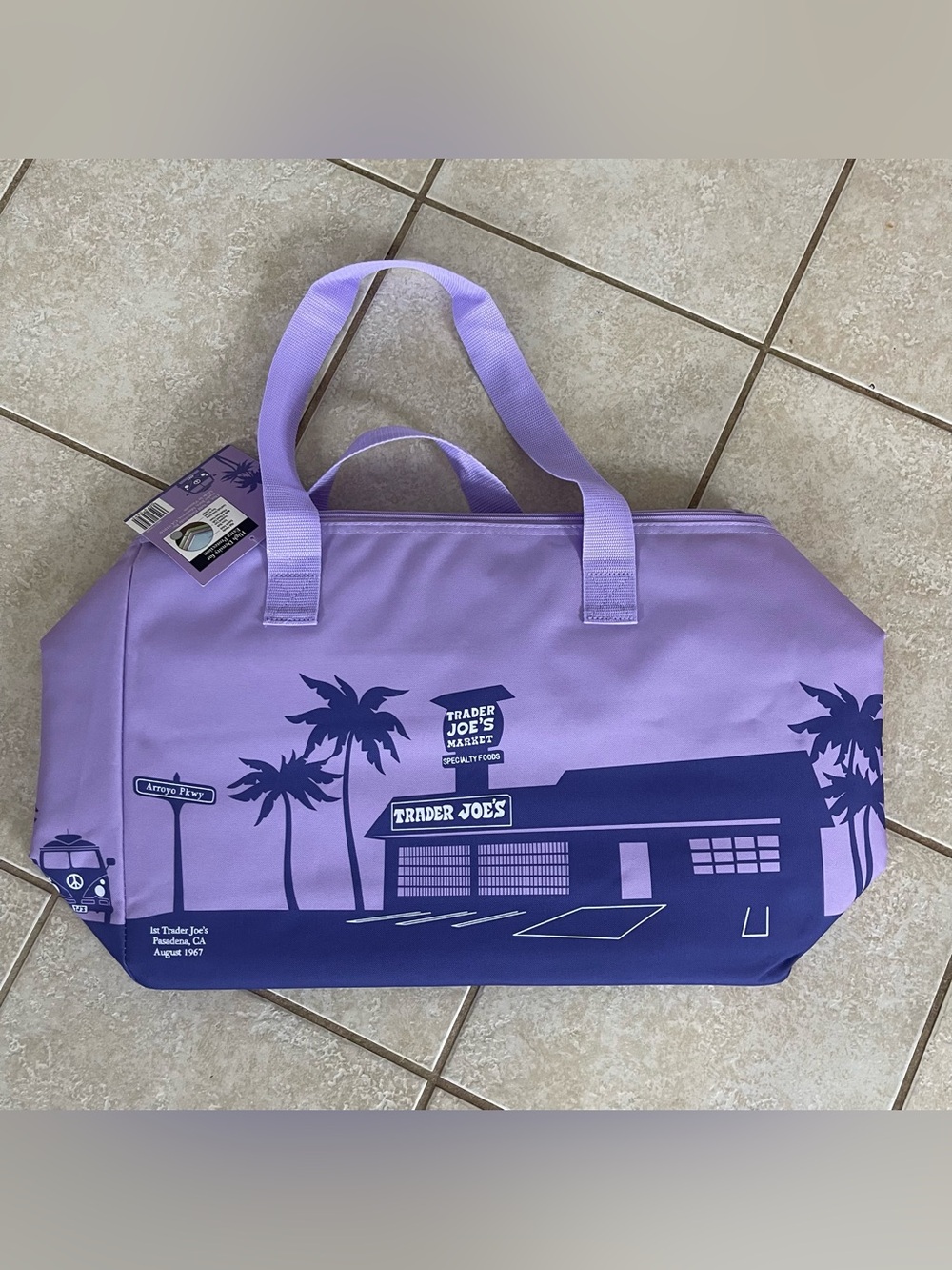 Trader Joe's Large 8 Gal Lavender Reusable Insulated Shopping Bag  RARE New